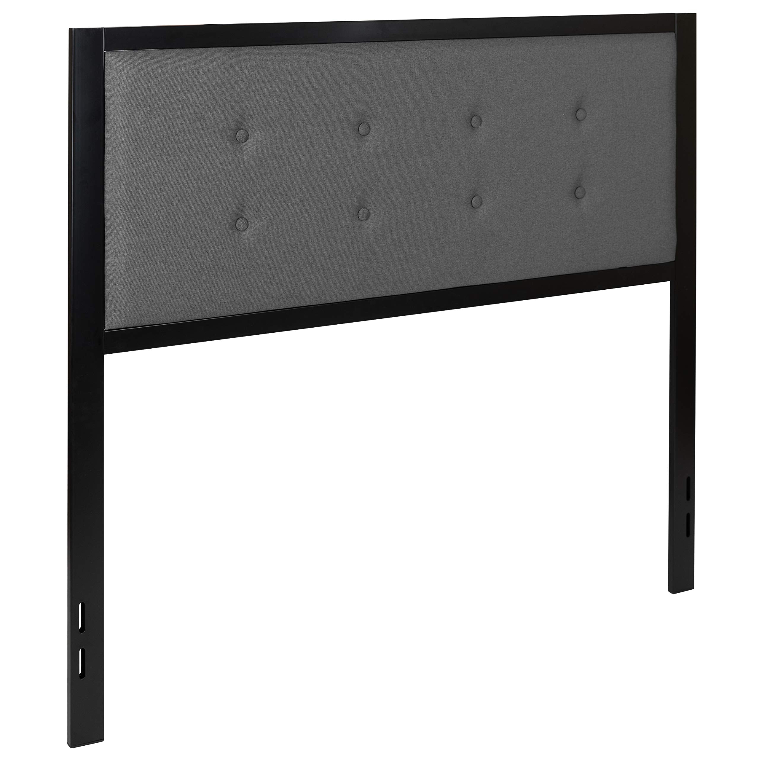 Flash Furniture Bristol Metal Tufted Upholstered Full Size Headboard In Dark Gray Fabric